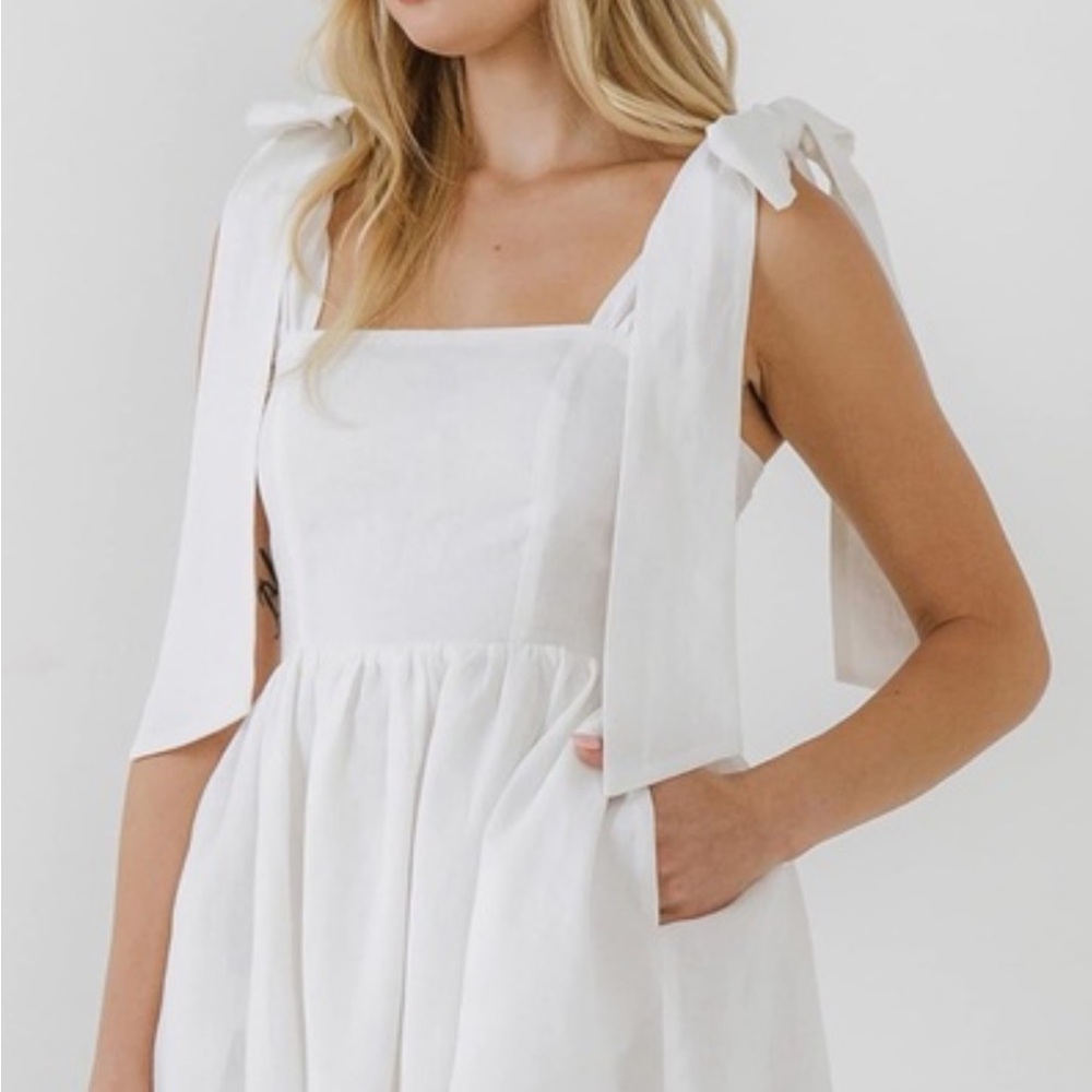Endless Rose Bowed Square Neckline Baby Doll Mini
